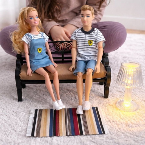 Bench, sun lounger and pouf for dolls new