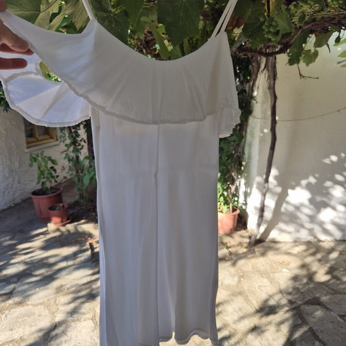 Off Shoulder Dress white, used, Tencel 100%