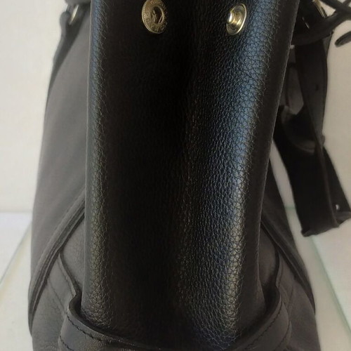 Longchamp shoulder bag like new, black leather, Paris 1948