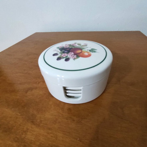 Vintage bakelite coasters like new with fruit design