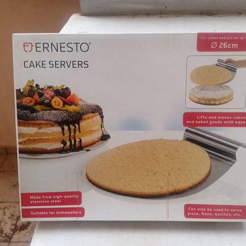 Ernesto Cake Servers stainless steel, new