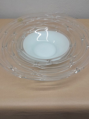 Glass coup handmade 39 cm diameter 8 cm height new