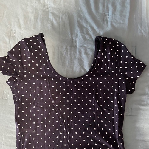 Polka dot crop top, blue and white