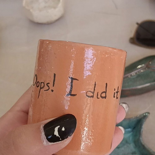 Handmade cup used, oops i did it again