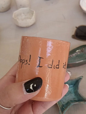 Handmade cup used, oops i did it again