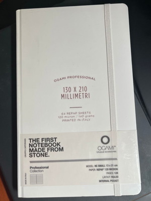 Ogami Professional Notebook A5 new, 13x21 cm, stone paper