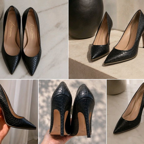 Marian Spain leather pumps like new, black, size 38-38.5