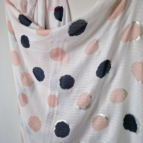 Lynne white scarf with pink and blue details like new