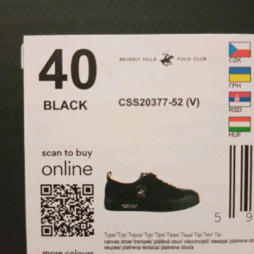Beverly Hills Polo Club women's sneakers new, black, size 40
