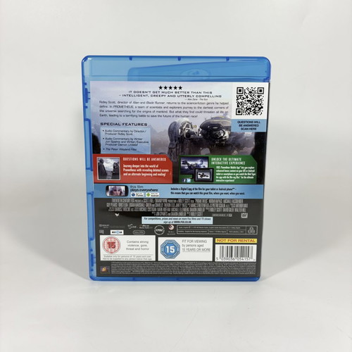 Prometheus Blu-ray like new with English subtitles and slipcase