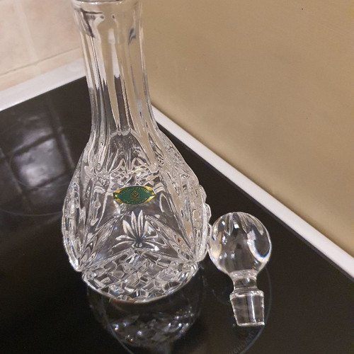 Crystal carafe new, heavy Slovak crystal 33cm