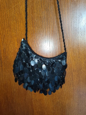 Women's shoulder bag handmade from scratch used, black