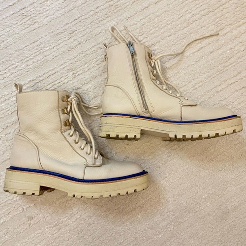 Μποτάκια Sam Edelman μεταχειρισμένα, γνήσιο δέρμα, μέγεθος 36,5-37, κρεμ