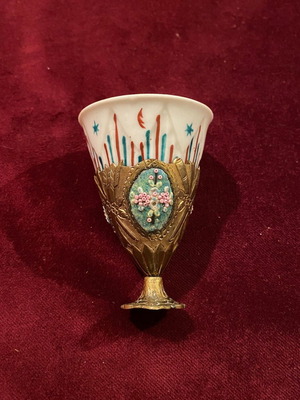 Ottoman tombak zarf used with 19th century cup