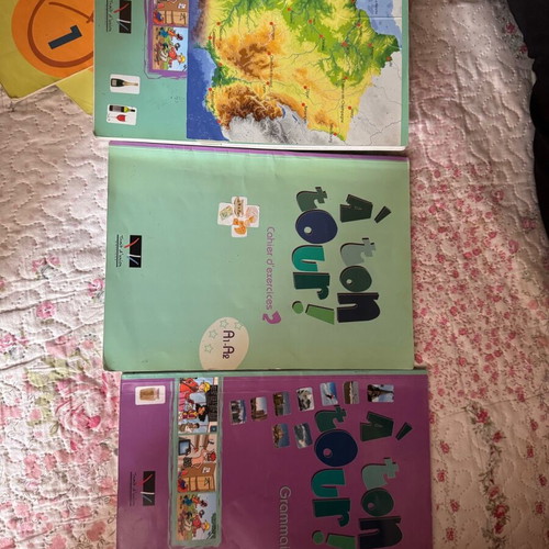 French language books used, A ton tour 1 & 2 and Double clic