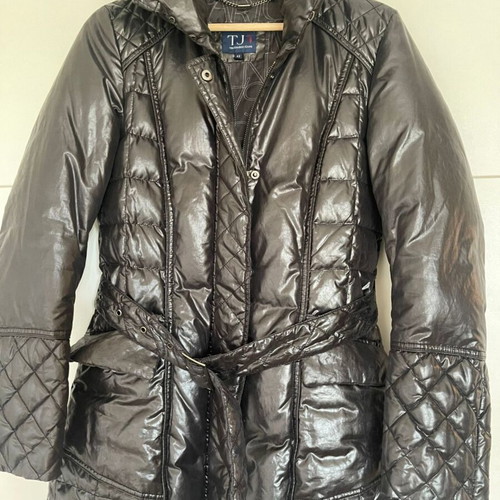Trussardi Jeans women's long puffer jacket size 42 used, black