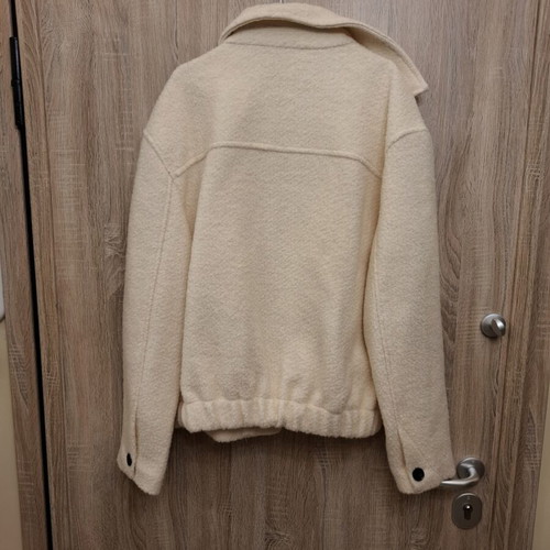 Zara jacket with boucle wool, new, XL, cream color