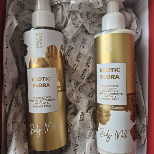 Exotic Flora Body Mist and Body Milk set new, fruity tropical scent