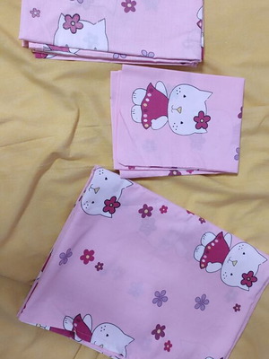 Cot bed sheet set of 3 pieces new, cotton