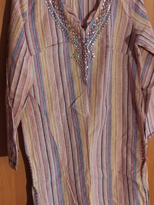 Cotton tunic with sequin details like new, multicolor, size M