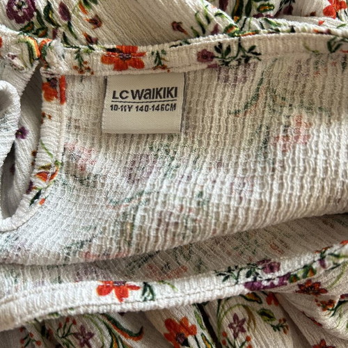 Girls' dress and pants set like new, colorful, sizes 140-158 cm