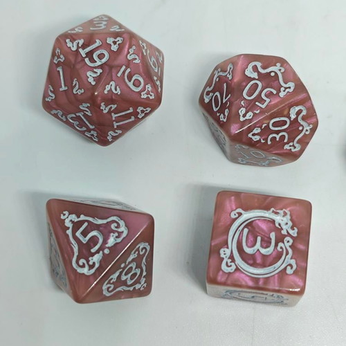 Dragon’s Breath RPG dice set like new with pearly finish