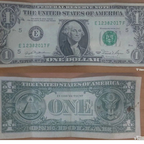 US Dollar Banknote 1981 used, one dollar