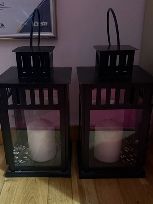 Σετ φαναριών IKEA BORBY σαν καινούργιο, ατσάλι και γυαλί