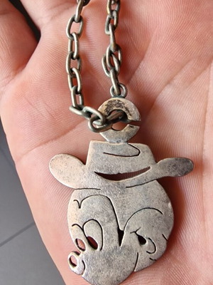 Vintage silver 925 Mickey keychain used