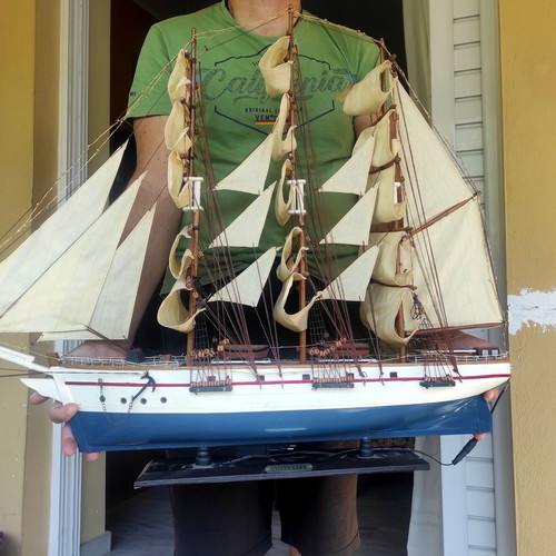 Decorative wooden sailing ship Cutty Sark replica used