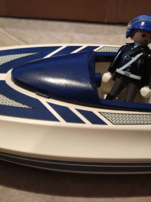 Playmobil police boat with figure used