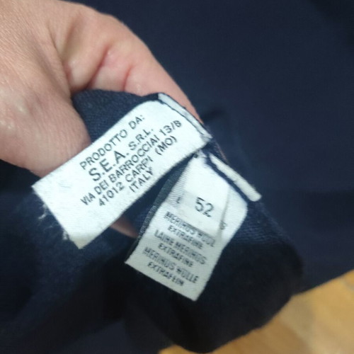 Bellwood men's blue V-neck merino wool sweater like new S/M