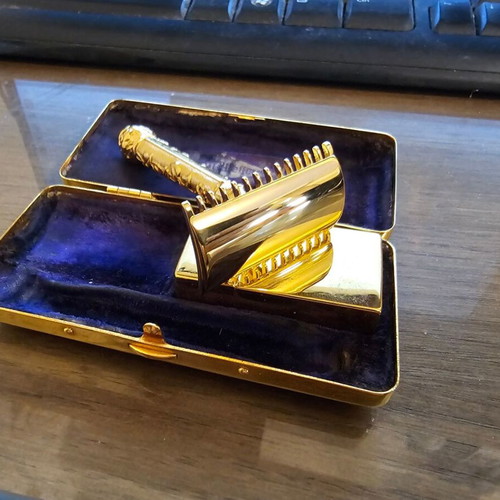 Gillette ABC Pocket Edition gold plated 24 karat like new