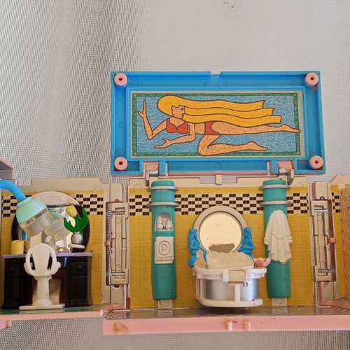 Vintage Bluebird Polly Pocket Dream Builders set of 4 rooms with 3 figures like new