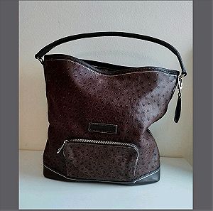 Longchamp τσάντα γυναικεία από φυσικό δέρμα στρουθοκαμήλου