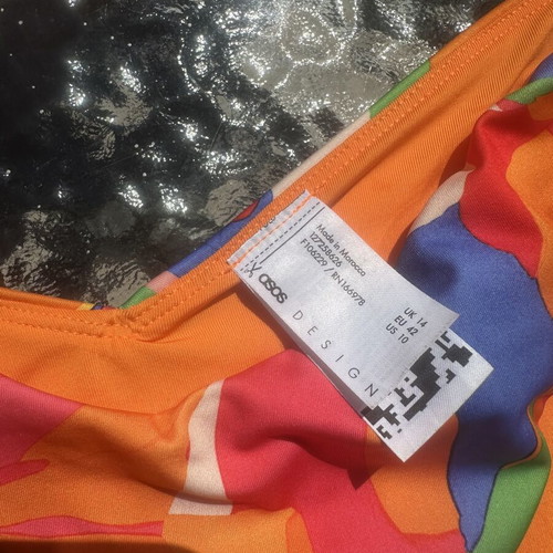 Asos multicolor bikini top and bottom size XL new