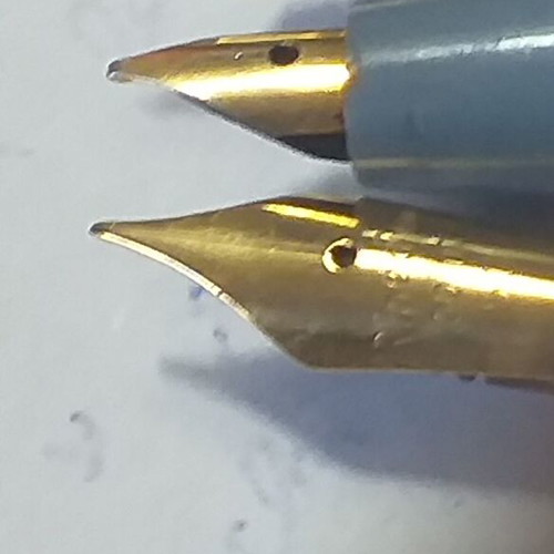 Set of 3 collectible pens with gold plating and slightly deformed body