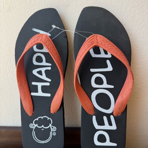 Happy People slippers unisex new, black and orange, size 40/41