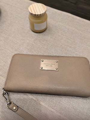 Michael Kors women's wallet used, beige and gold