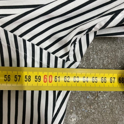 Ralph Lauren black and white striped dress shirt, white collar, size L
