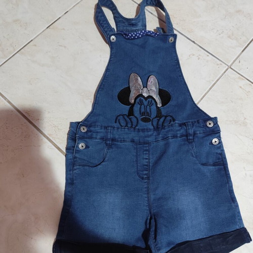 Denim short overall for girls like new, size 10 years