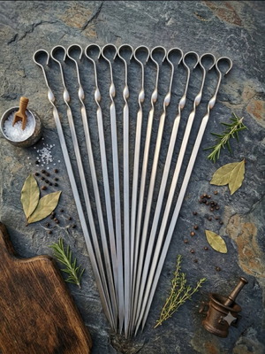 Stainless Steel Skewers Set of 12, 50 cm Length