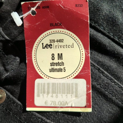 Lee pants new, size M 38 10, black