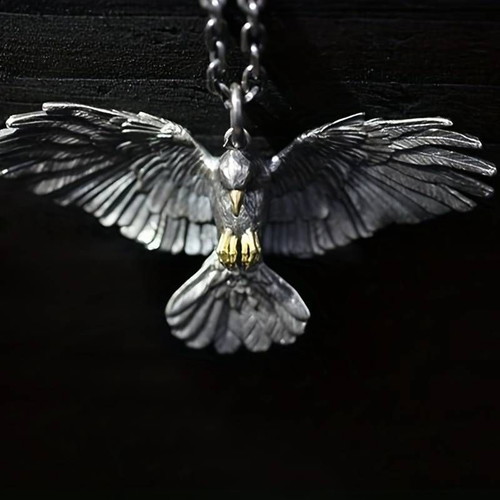 Flying Eagle pendant necklace new, antique silvery