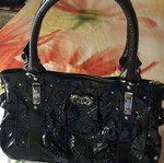 Shoulder bag Silvio Tossi of Switzerland black patent leather like new