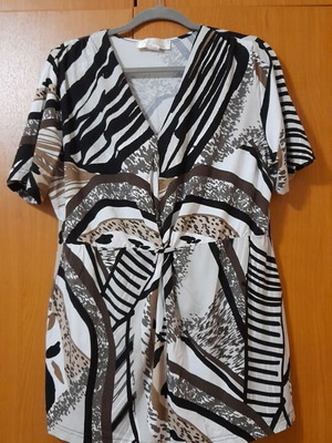 Alessa W Collection Printed Short-Sleeve Blouse XL used