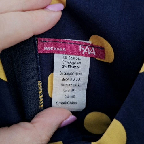 Modcloth 50s dress like new, blue with mustard polka dots