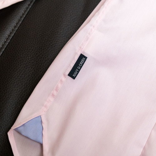 Navy & Green Light Pink Long-Sleeve Shirt, size S, 100% cotton
