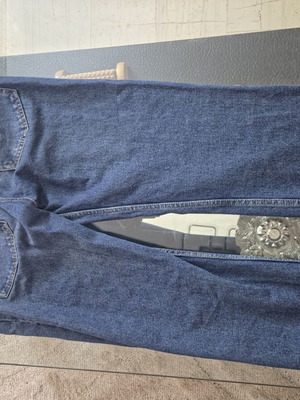 Τζιν Wide Leg μπλε vintage fit μεταχειρισμένο, μέγεθος 48