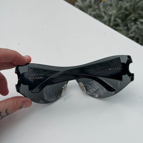 Bvlgari Mask sunglasses used, black and silver